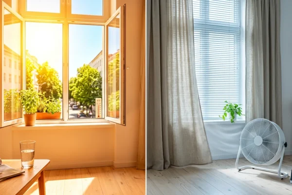 Paahtavan kuuma aurinko paistaa suomalaisen kerrostalon ikkunoihin ja sälekaihtimiin.