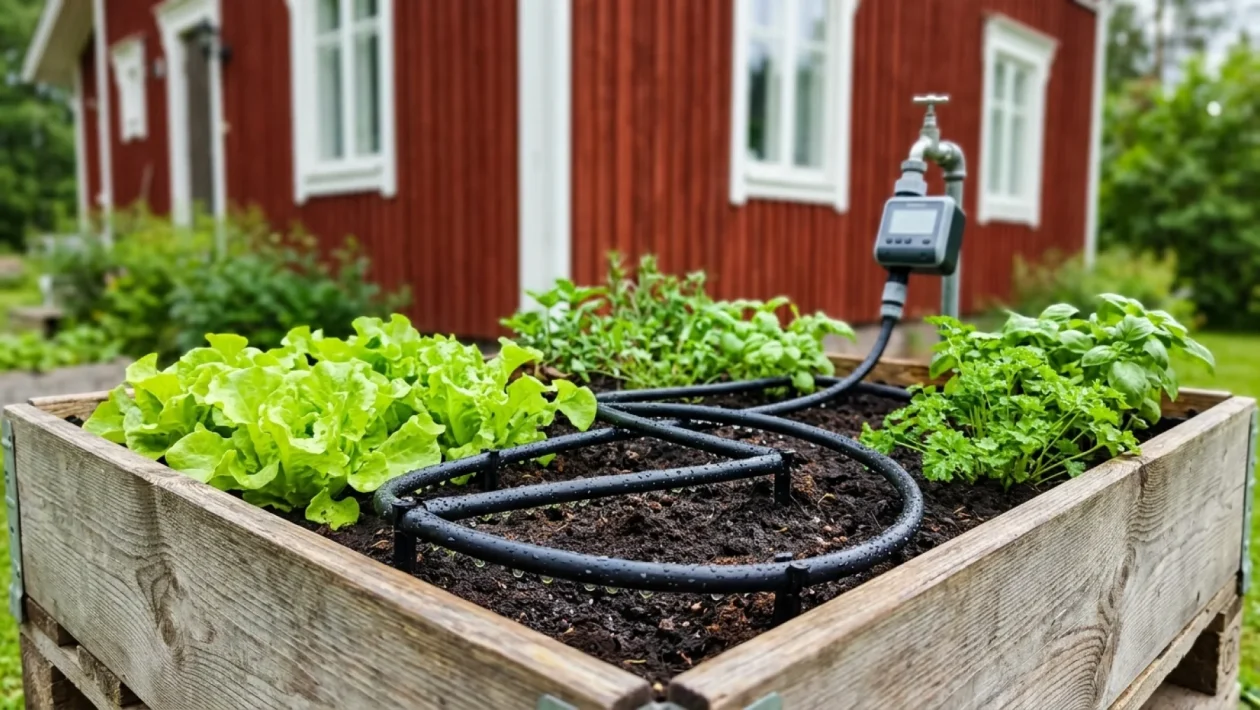 Tihkuletku kytkettynä vehreään lavakaulukseen.
