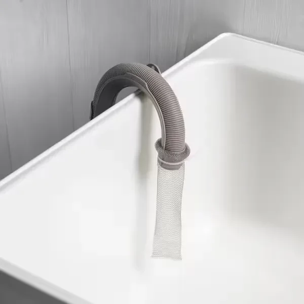 A discharge hose filter for a washing machine.