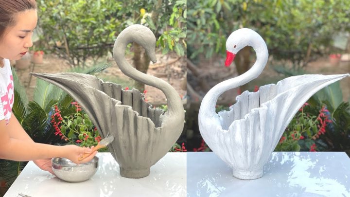 DIY: Luo persoonalliset joutsenruukut betonista ja vanhasta kankaasta