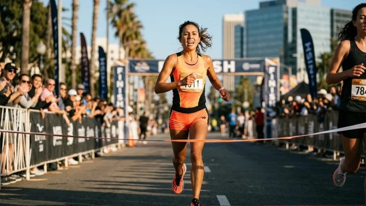 Alisa Vainio juoksee EM-maratonilla Birminghamin kaduilla.