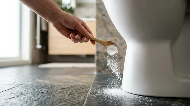 Ruokasoodan käyttäminen WC-pöntön ympärillä puhdistuksessa