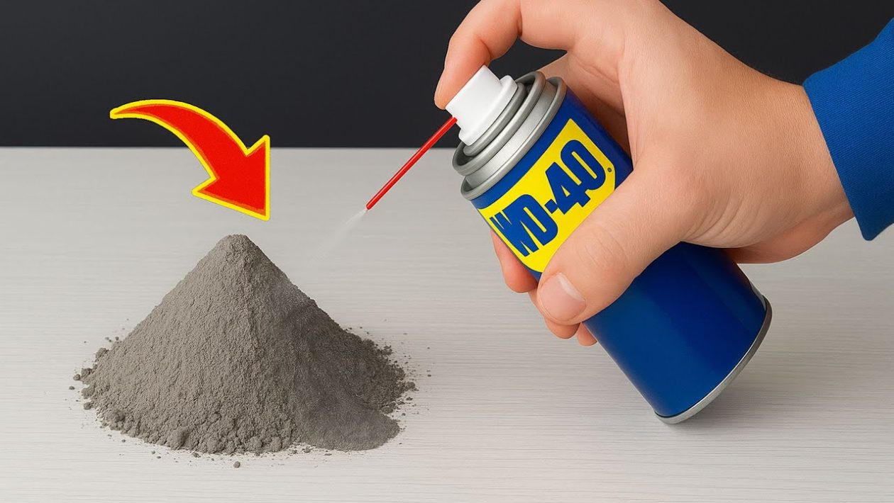 Mitä tapahtuu, kun sementtiin sekoittaa WD-40:tä? Nerokas niksi veitsien teroitukseen
