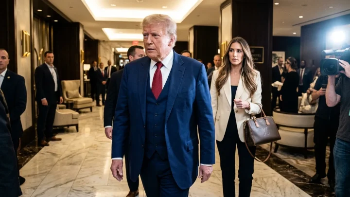 Donald Trump ja Natalie Harp edustustilaisuudessa.