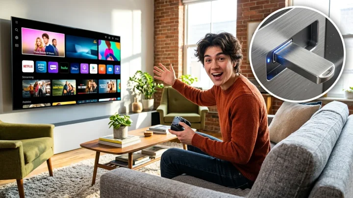 Television takapaneelin USB-liitännät