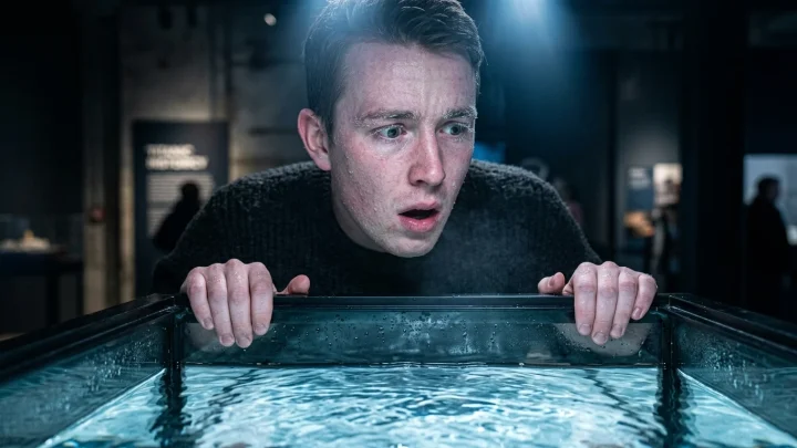 Titanic-museon näyttelyesine, joka havainnollistaa veden lämpötilaa.