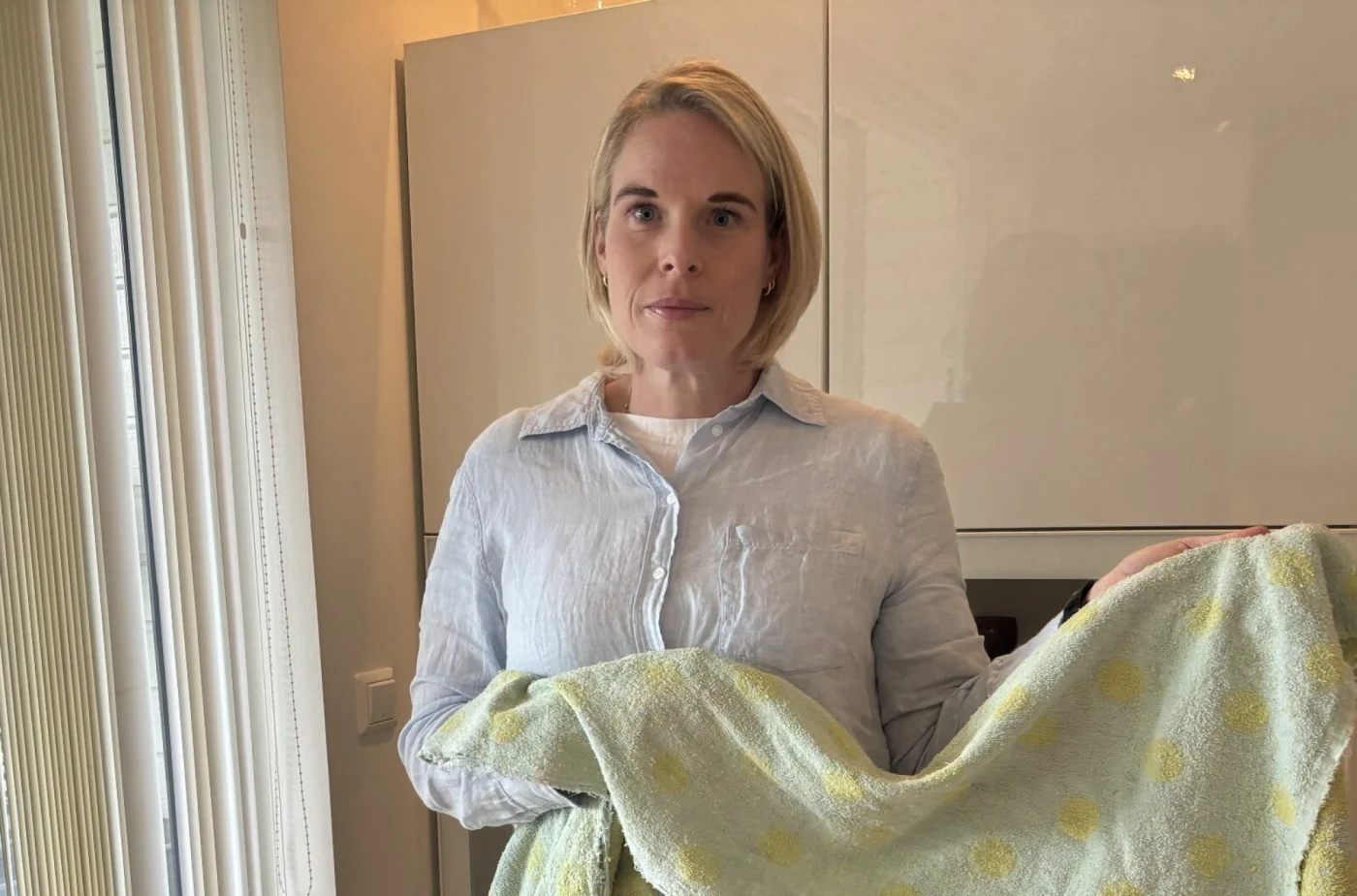 HÅNDKLÆR TIL BESVÆR: Nina Andreassen vasker på 60, men har andre problemer med maskinen. Foto: Privat