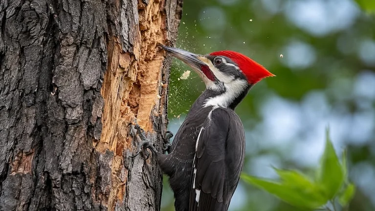 Los pájaros carpinteros suelen activarse más durante agosto porque se acerca su etapa de reproducción. (Imagen ilustrativa generada con IA)
