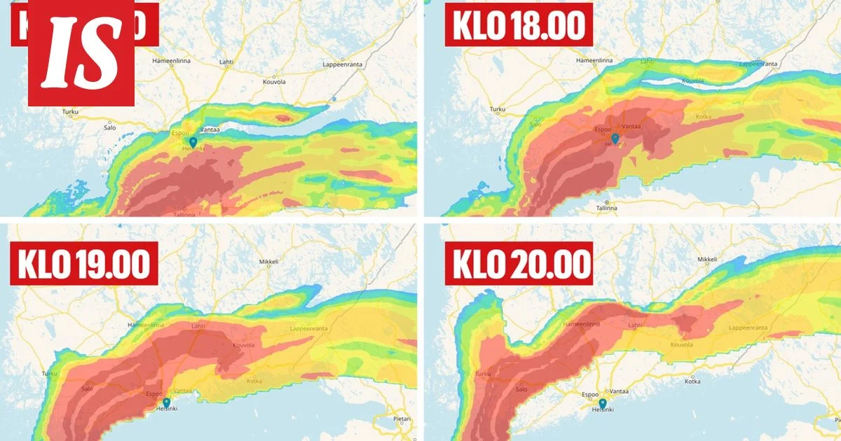 Rankkasateet ja myrskytuulet piiskaavat Suomea – katso vaara-alueet