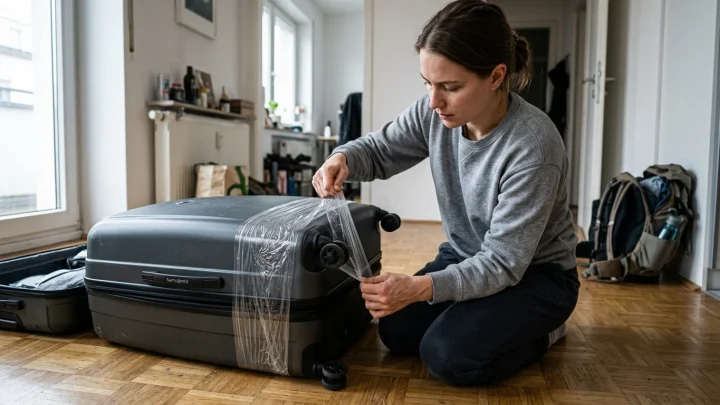 Havainnollistava kuva matkalaukun suojaamisesta
