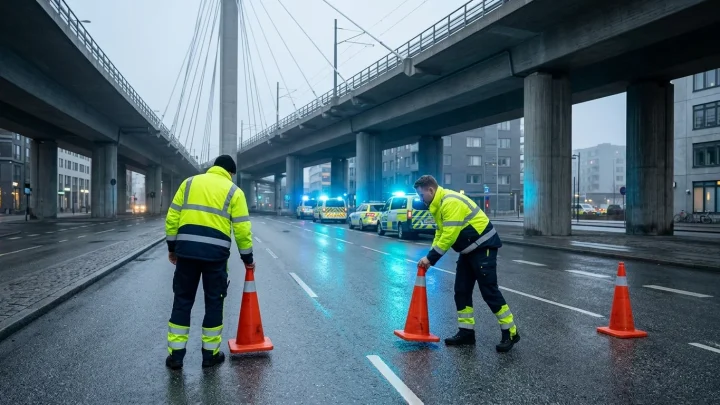 Pasilansilta ja sen alla kulkevat ajoradat ja raiteet Helsingissä