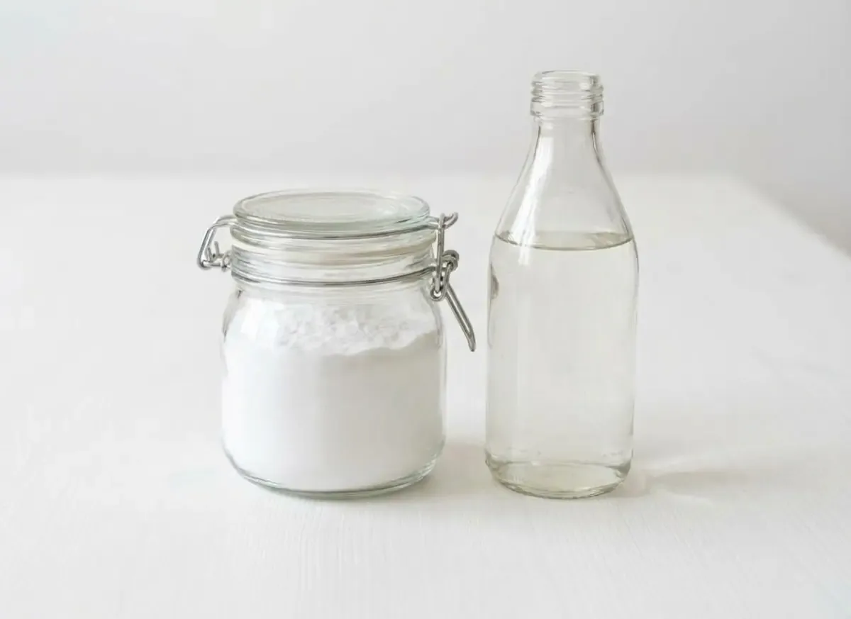 Bicarbonato de sodio y vinagre blanco.